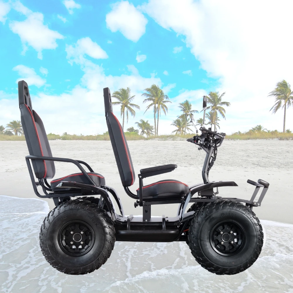 (QT-E01 B) 6000W 4 Wheel 4 Hub Motor Special Transport E Scooter Quad 4x4 Ride on Car Adult Transporter