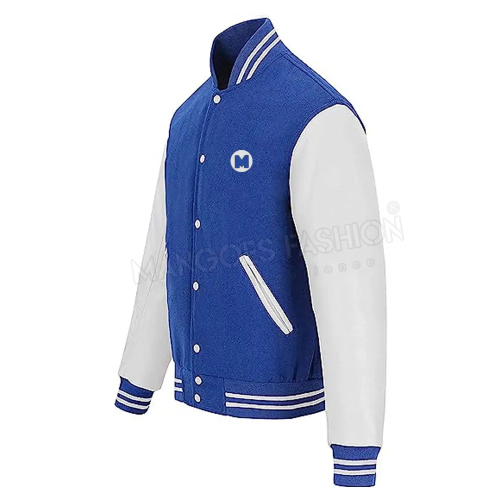 Premium Quality Custom Logo Plain Leather Sleeves Lettermen Jacket New Design Casual Wear Winter Letterman Jacket