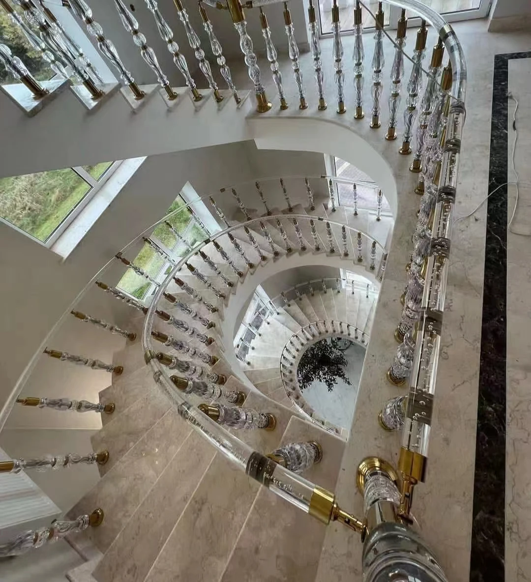 High quality Acrylic Crystal Baluster Handrail Acrylic Pillars Posts Staircase for house design