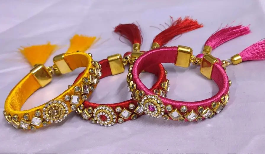 Indian Wedding Bangle Set with Stones & Pearl work Wedding bangles Indian Jewelry Bridal Bangles Wedding Navratri Bollywood