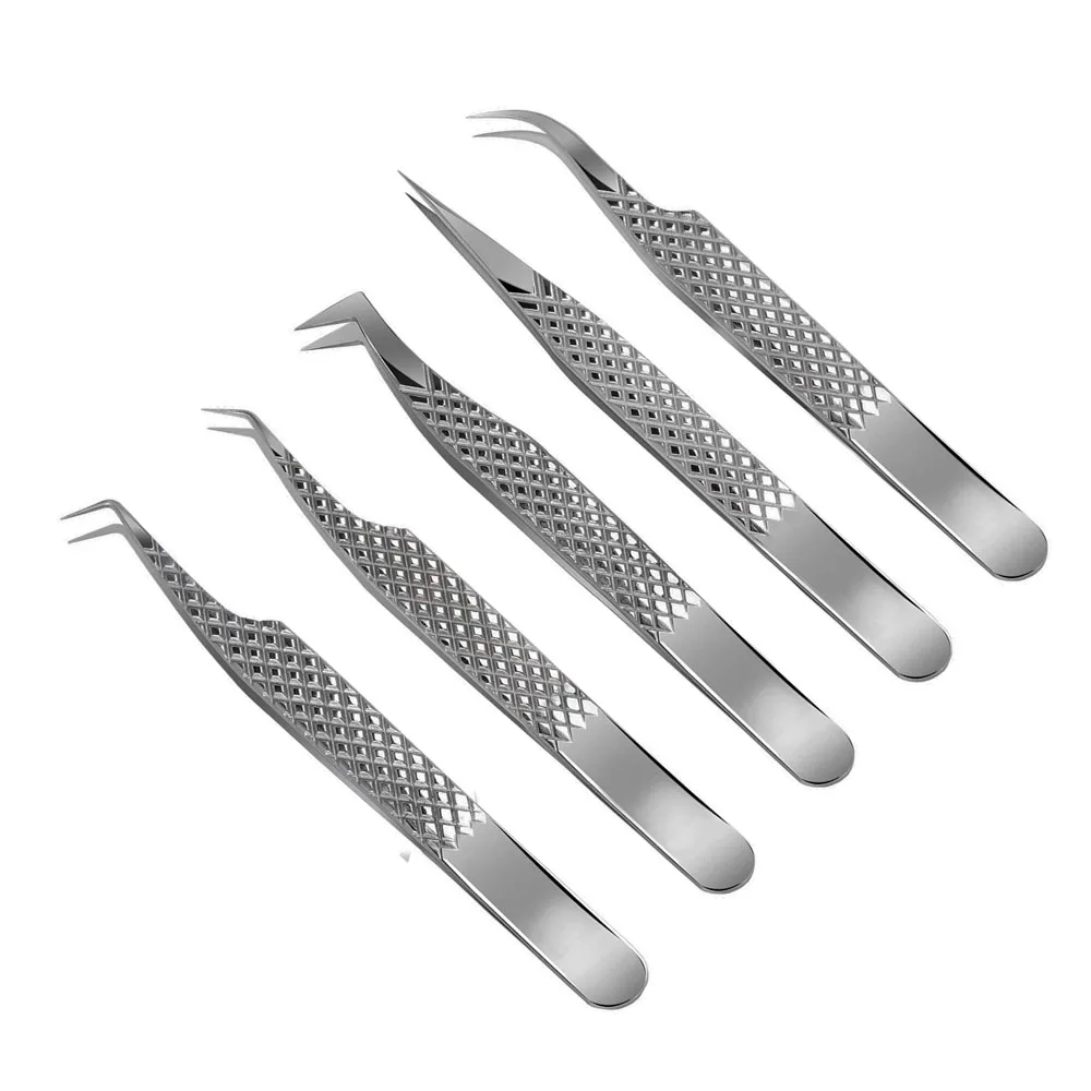 High Quality Stainless Steel Lash Volume Eyelash Extension Fine Tweezers Private Label LOW MOQ