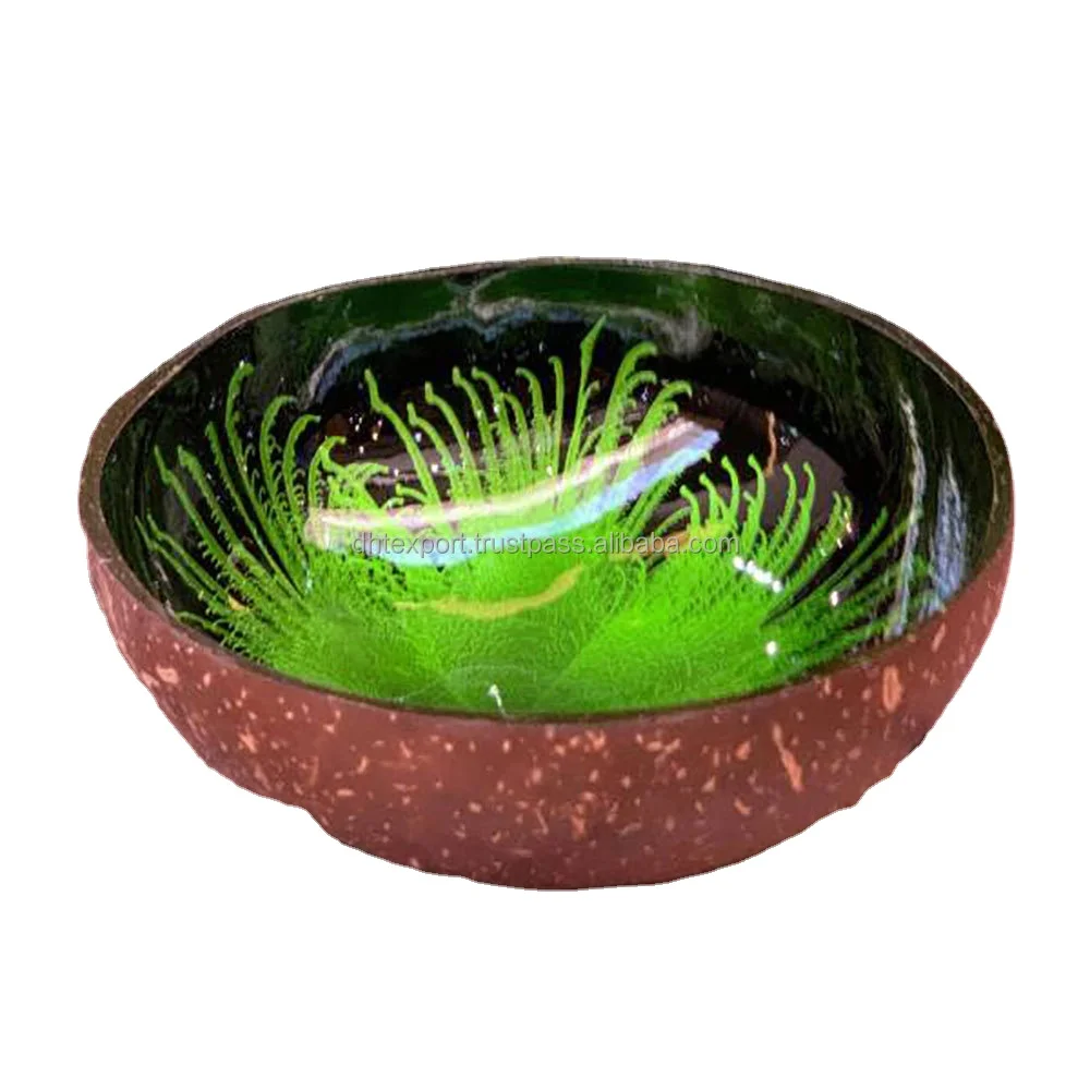 Handicraft Products Coconut Shell Lacquer Bowls Handmade Customizable Colors Cheap Price Made In Vietnam