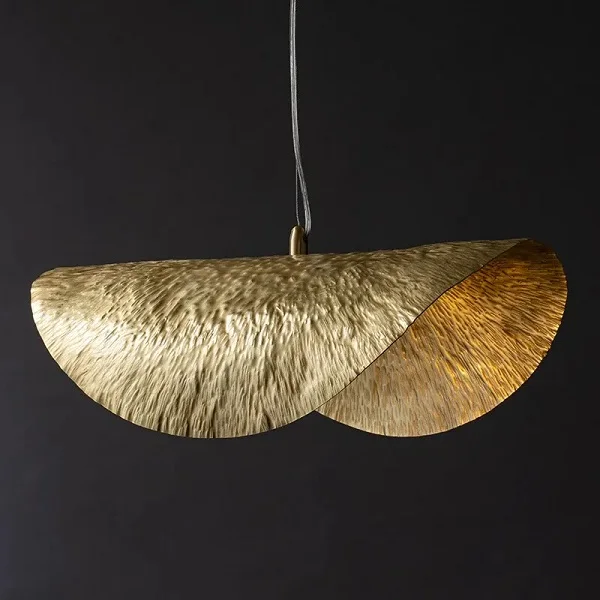 Hanging Ceiling Pendant Light Antique Gold Palm Tree High Quality Metal Leaf Design Pendent Lamp for Luxury Hotel Home