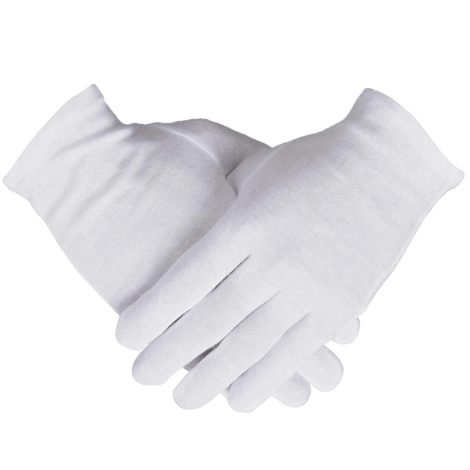 White Cotton Gloves For Dry Hands Moisturizing Eczema Inspection Work Gloves Washable Stretchable Cloth Gloves