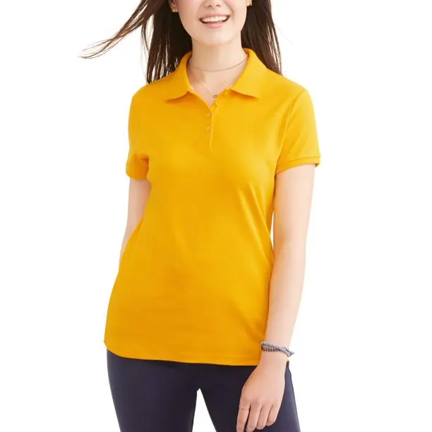 High Quality Plain Women Yellow Color Custom Golf Polo T Shirts Cotton Sports Outdoor Ladies Wholesale Polo Tee Shirts