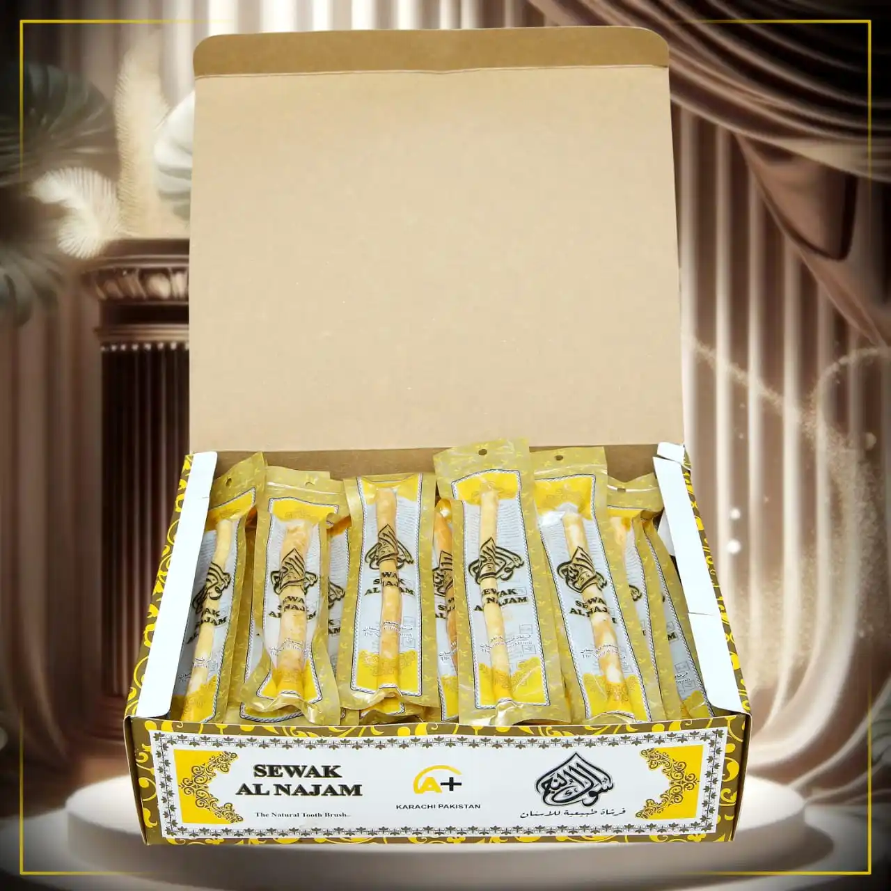 Sewak Al Najam натуральный лимонный аромат Miswak премиум качества для эффективного ухода за зубами предлагается по привлекательным рыночным ценам.