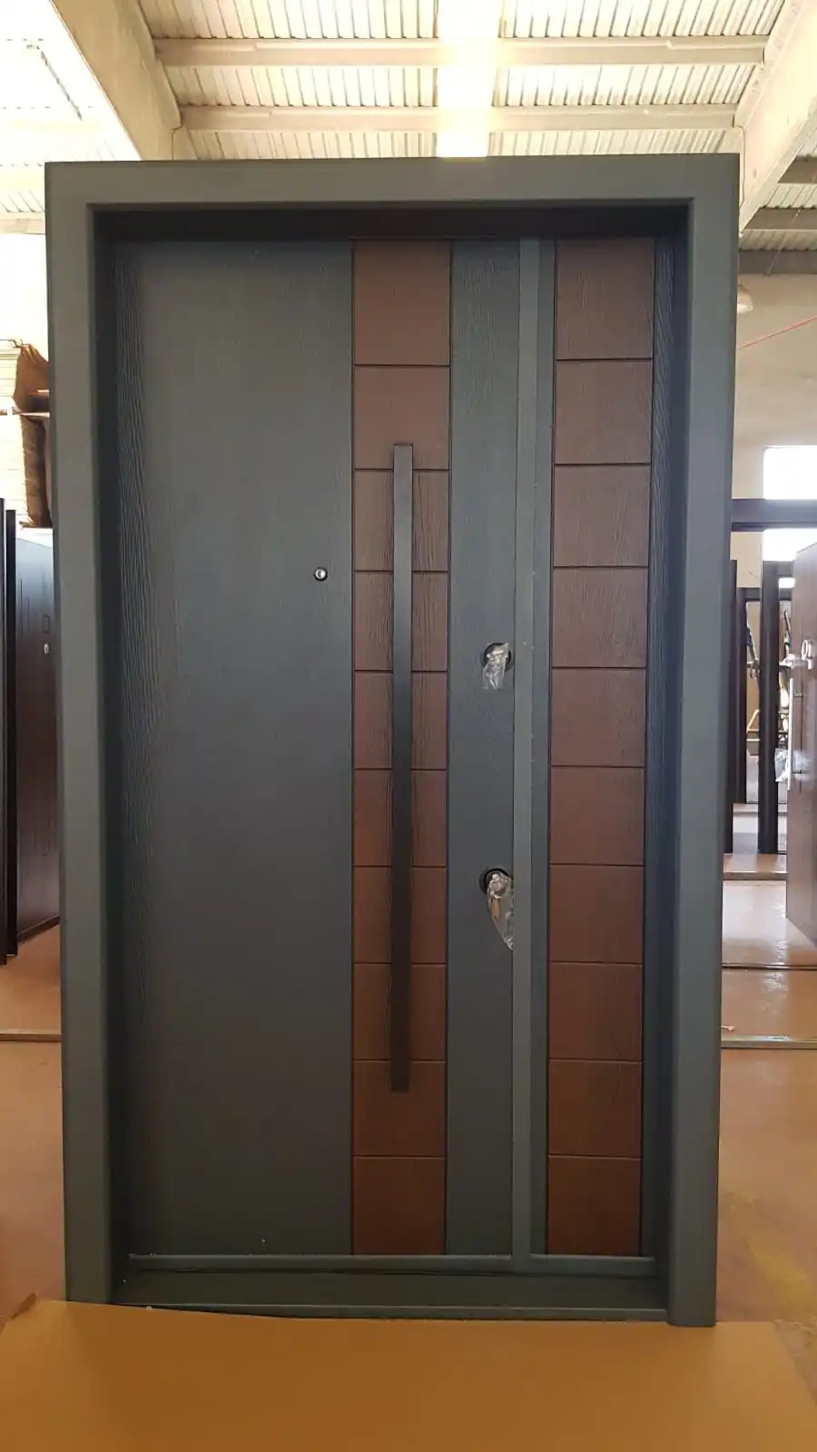 Modern Burglarproof Anti-theft One and Half Steel Safety Exterior Security Lock System Best Door