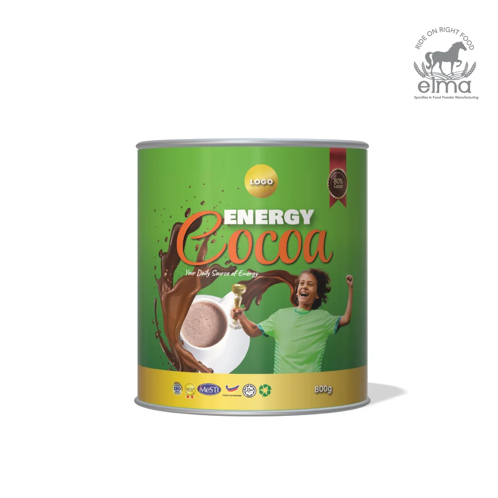 OEM 3-in-1 800G Ready-to-Drink HALAL Certified Malted Cocoa Breakfast Cocoa Enriched Energy Chocolate Private Label Cacao Drinks