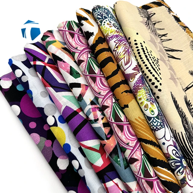 Factory Direct Custom Printing 45S 100-105GSM 145CM 45*45 110*80 Comfortable 100 Viscose Rayon Printed Fabric