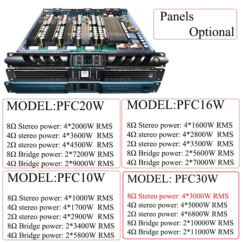 2ohm stable 4 Channel 9000W High Power Class D Professional digital Amplifier for 12inch 15inch 18inch 21inch subwoofer bass bin