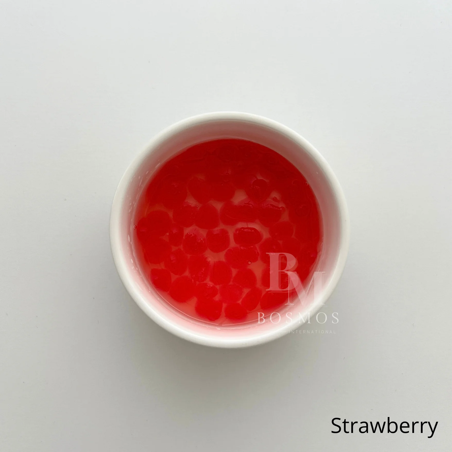 Bosmos_ Strawberry agar jelly pearl/ Crystal Boba 2kg- Best Taiwan Bubble Tea Supplier, Strawberry Crystal Boba
