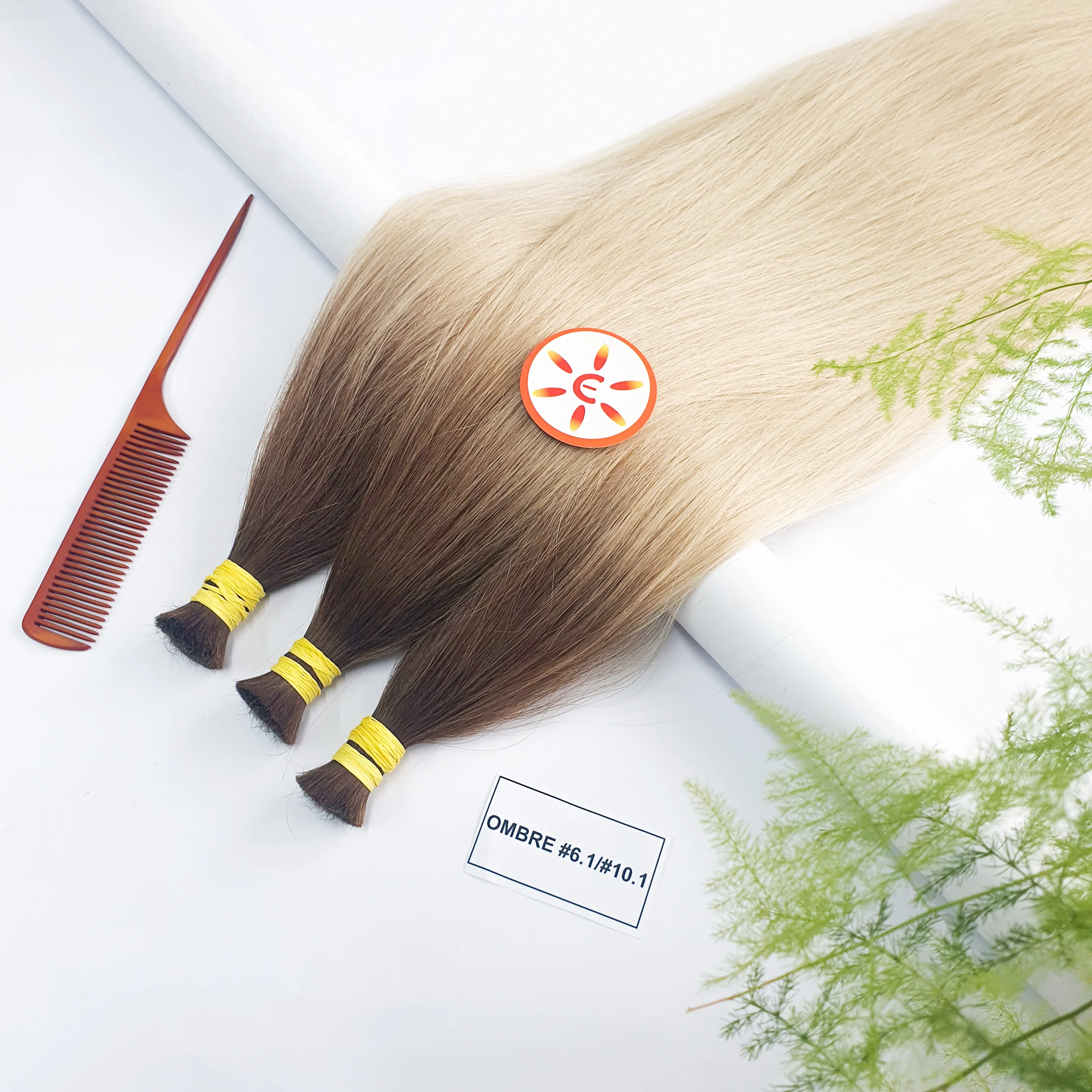 E-HAIR VIETNAM | 2 new hair models OMBRE #6.1/#10, #6.1/#9.03 Bulk Hair are specially treated, soft and smooth, no fading