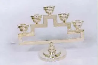 Menorah Candle Holder in Brass Aluminium and Stainless Steel in 3 Lights to 9 Lights Used in Jewish Culture for Home Decoration