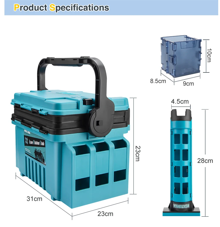Wholesale ABS PP Multifunctional Fishing Tackle Storage Box Waterproof Accessory Lure Box for Lake and Ocean Boating Outdoor