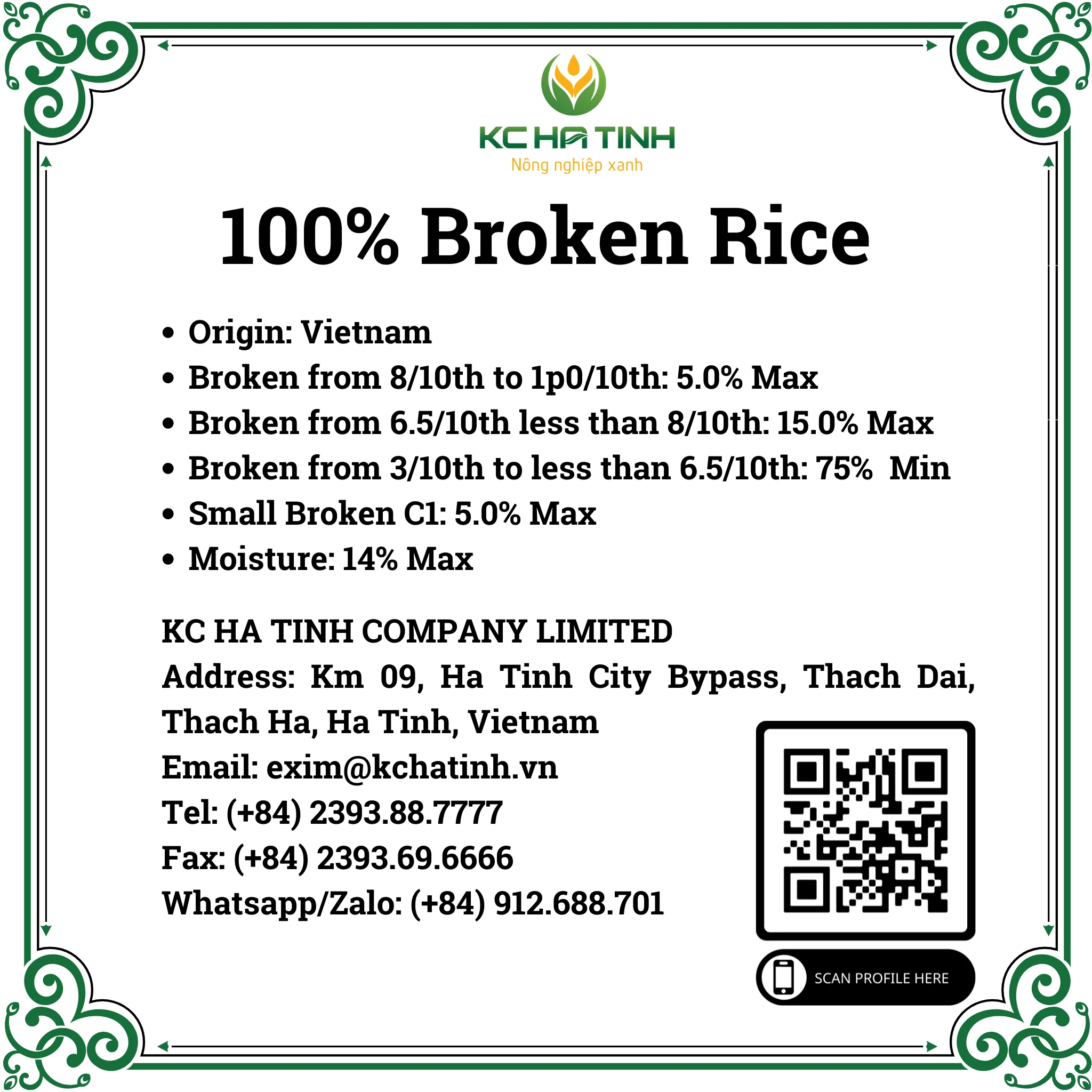 Best Rice Manufacturer Supplies Vietnam fragrant rice 100% broken, sortexed of newest crop for worldwide wholesalers