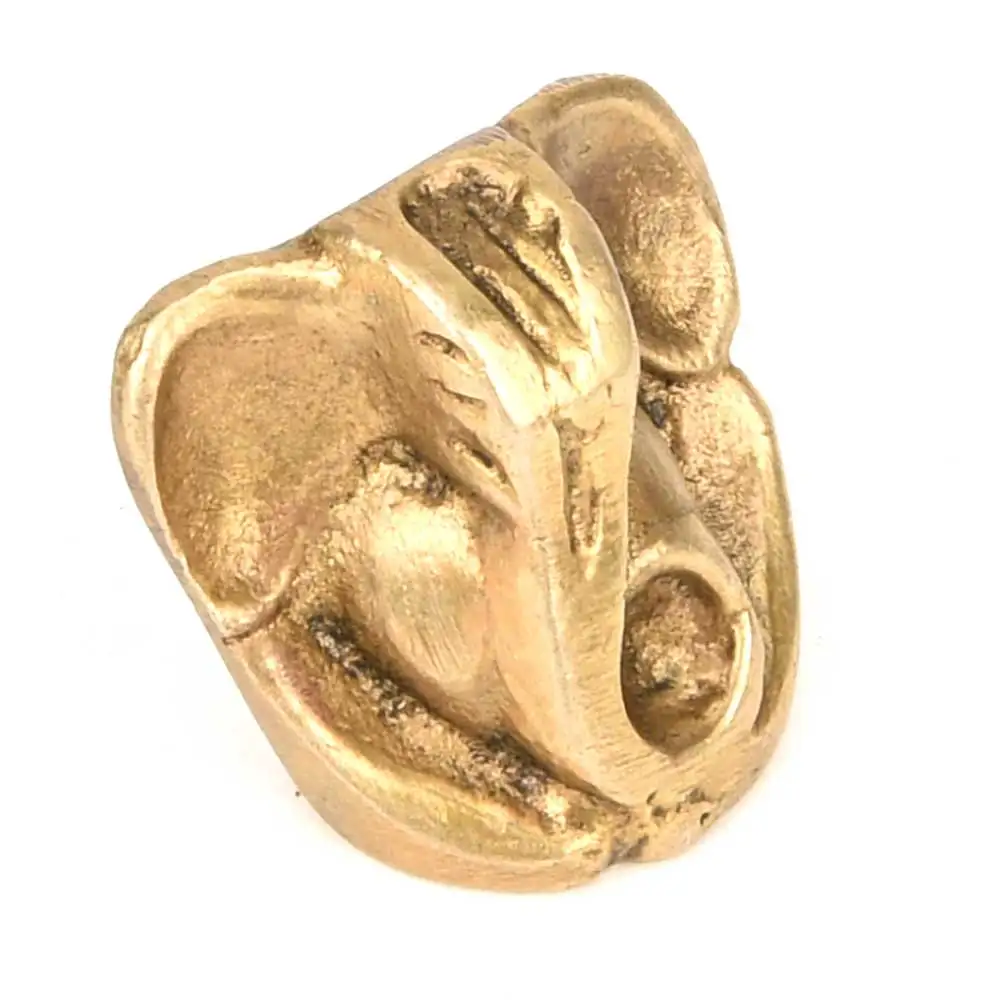 Ручной работы индийских Латунь Золотой Бронзовый лорд Ганеша скульптуры фигурка Статуэтка домашний декор подарочные товары 2 5x1 см SMG-418