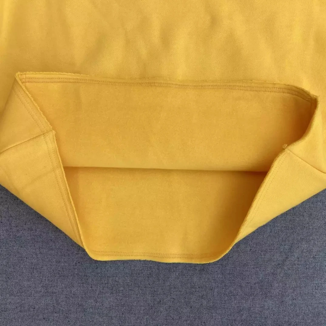 Streetwear Clothes Cut Edge Pullover Hoodies Custom Logo  French Terry Men embroidered hoodies  Men Distressed yellow hoodie