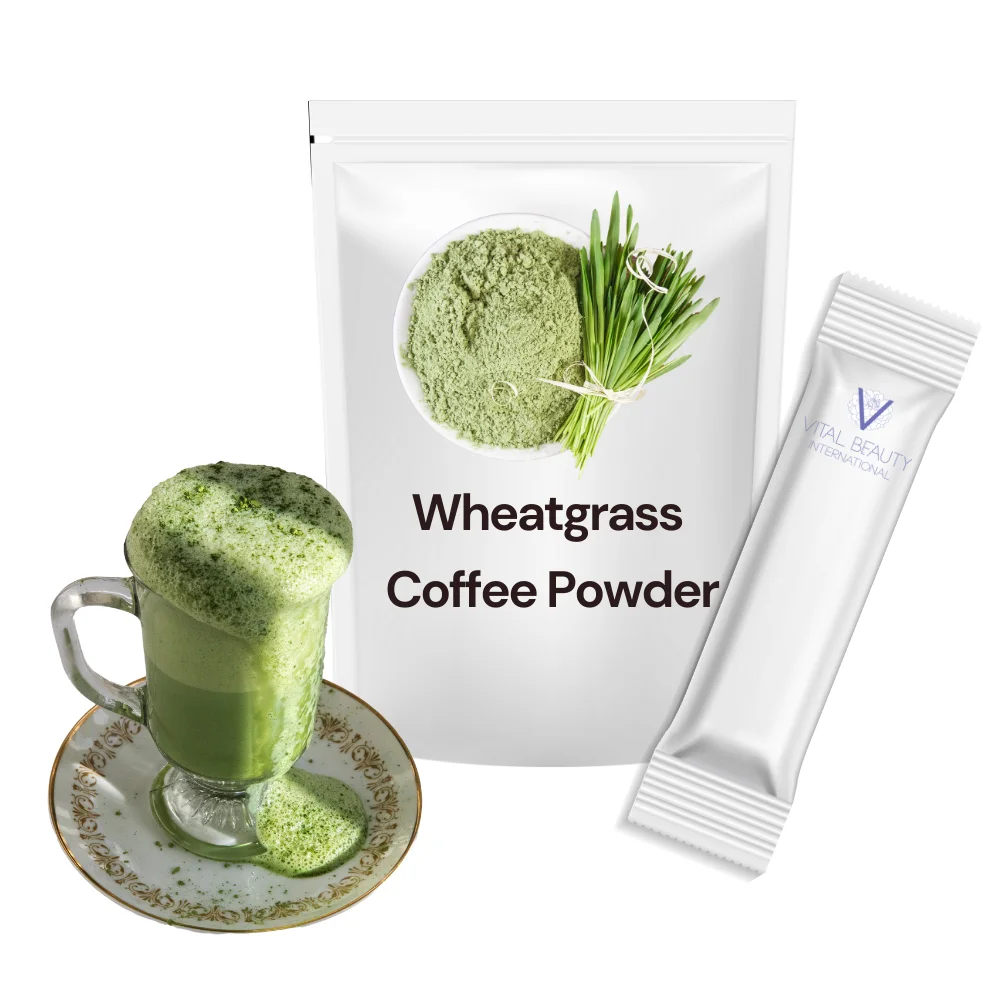Hot Selling Exclusive Instant Wheatgrass Coffee Powder Better Skin Digestive Immune Health Support Slimming Blended Box