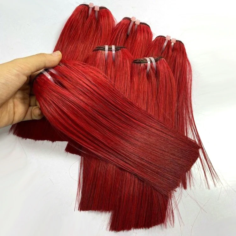 Пианино красный черный цвет прямые волосы 100% вьетнамских человеческих волос могут быть окрашены во все цвета длина 20 дюймов