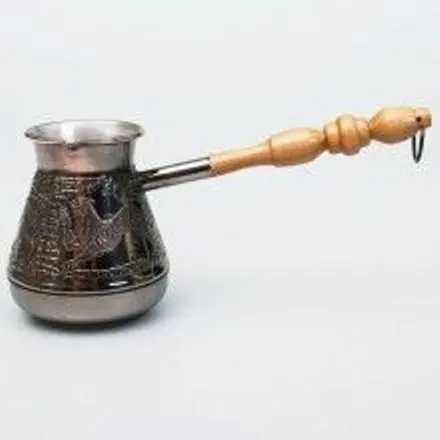 Turkish coffee pot Cezve  brass handle coffee tool Hot Sale Turkish Copper Milk Tea Coffee Cup Pot Warmer with Long Handle