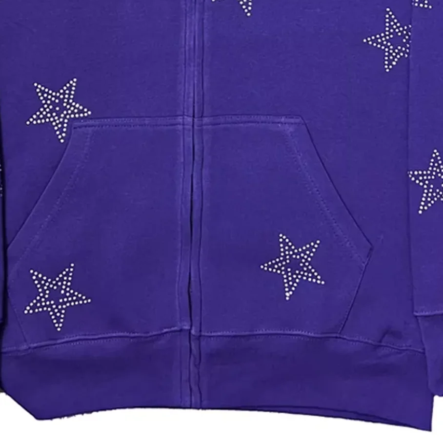 Zip Up Custom Rhinestone Hoodies / Streetwear Men Full Zip Up Hoodie / Low MOQ High Quality Oversized Designer Hood