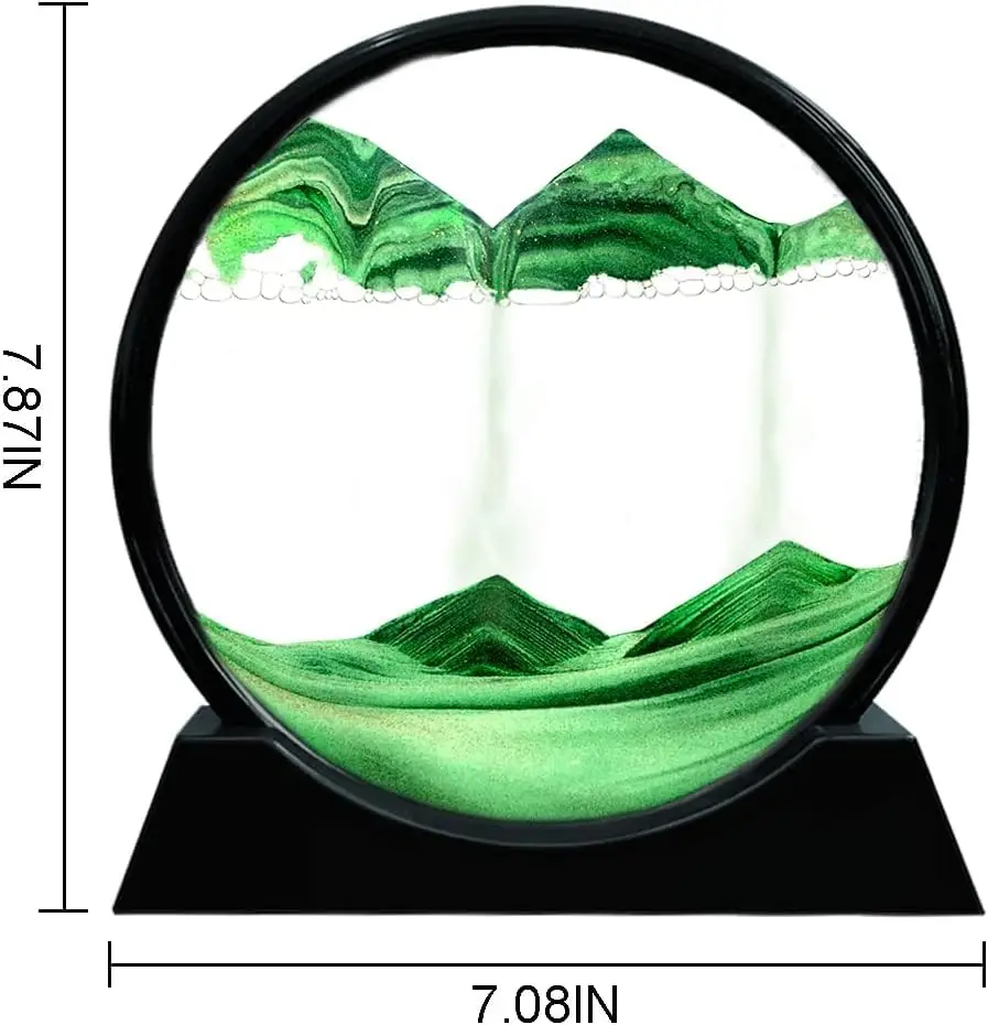 Moving Sand Art Sand Art Decor Picture Glass Liquid Wall Painting 3D Deep Sea Sand scape Natural Landscape in Motion Display