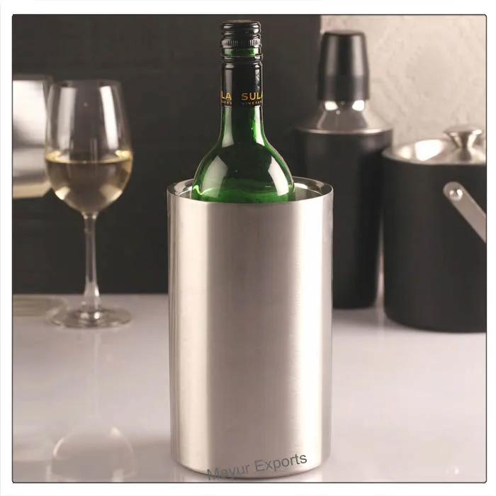 Stainless Steel Wine Cooler Metal Double Wall Insulated Wine Cooler