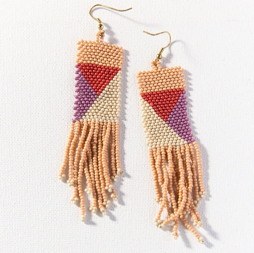 Multicolor Fringe Seed Beads Earrings Miyuki glass beads Fashion Earring boho earrings