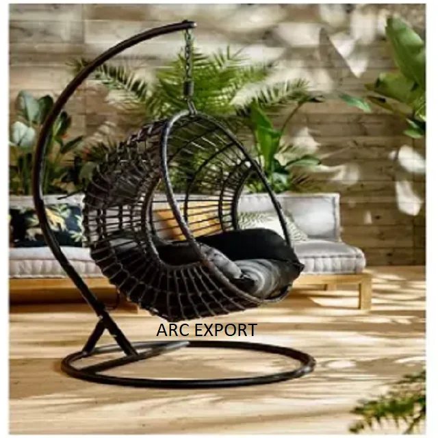 Standard Black Color Wire Iron Unique Fancy Designer Swing Latest Modern Design Home and Garden Indoor Iron Metal Swing