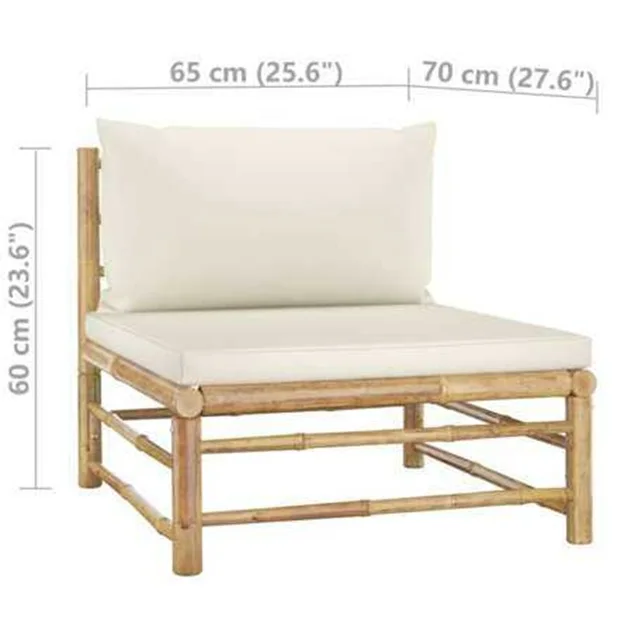 Bamboo Middle KD Chair with seat and back cushion , Vietnam Outdoor