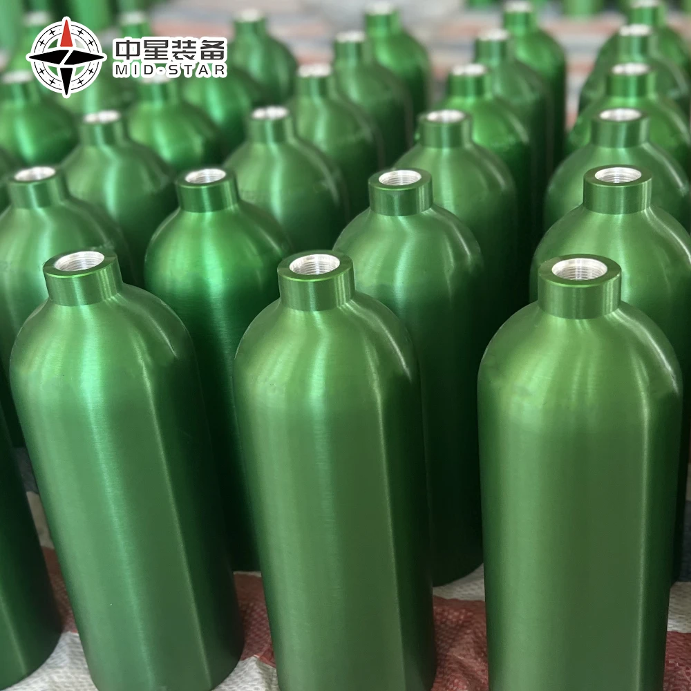 Multipurpose 0.6Lto 8L CE Industrial Specialty Seamless Aluminum Nitrogen Gas Cylinder Professional Supplier