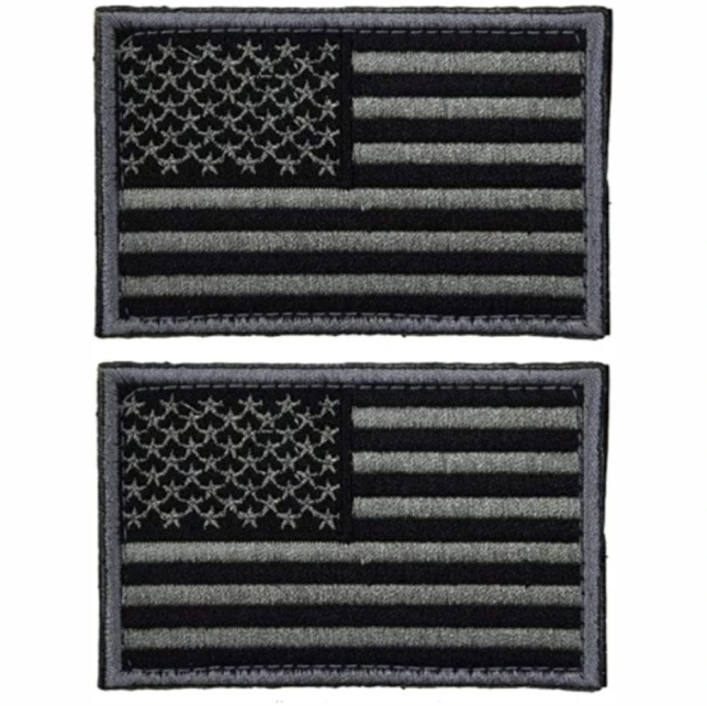 Tactical USA Flag Patch -Black & Gray- American Flag US United States of America Military Uniform Emblem Patches (2 Packs)