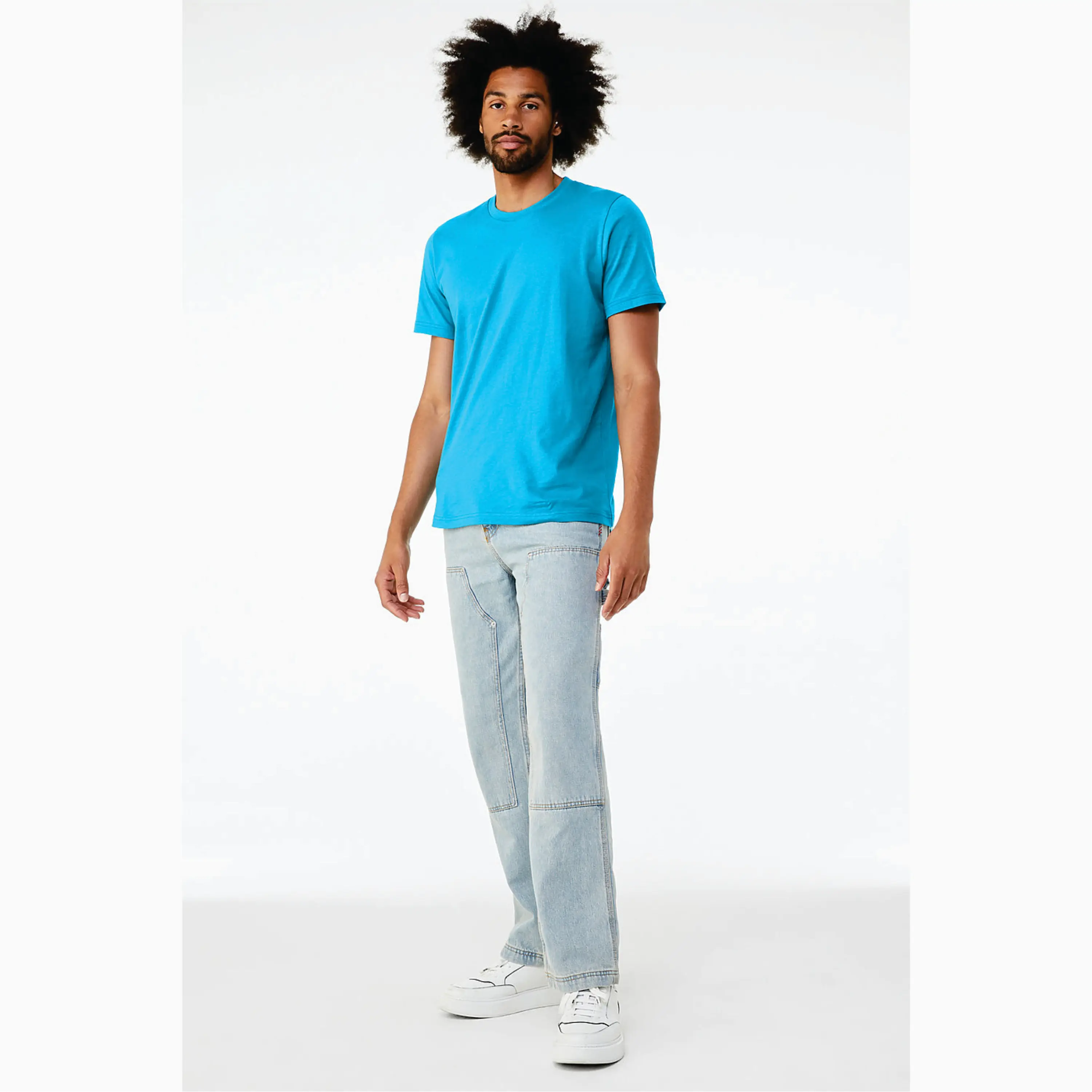 Neon Blue Unisex Short Sleeve T-Shirt - 52% Airlume Cotton, 48% Poly, 4.2 oz