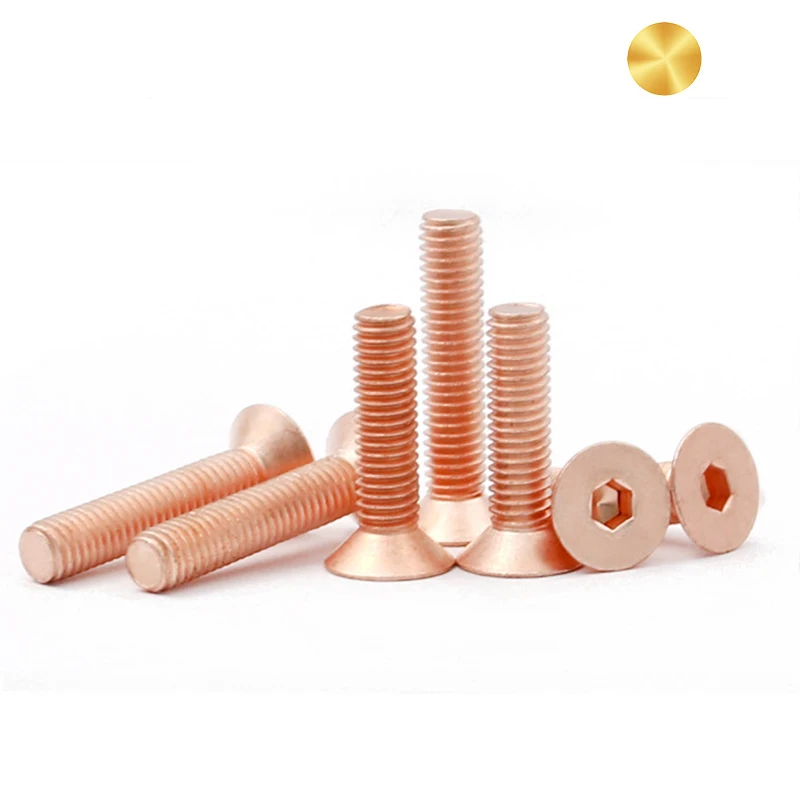 Machine Countersunk Hex Drive Allen Hexagon Socket Cap Brass Flat Head golden Screws