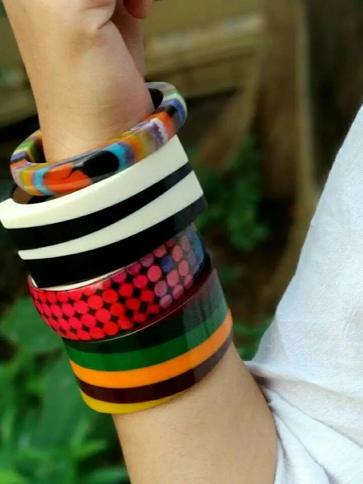 Vintage Brass made glass bangles in custom colors Available  suitable for jewelry stores