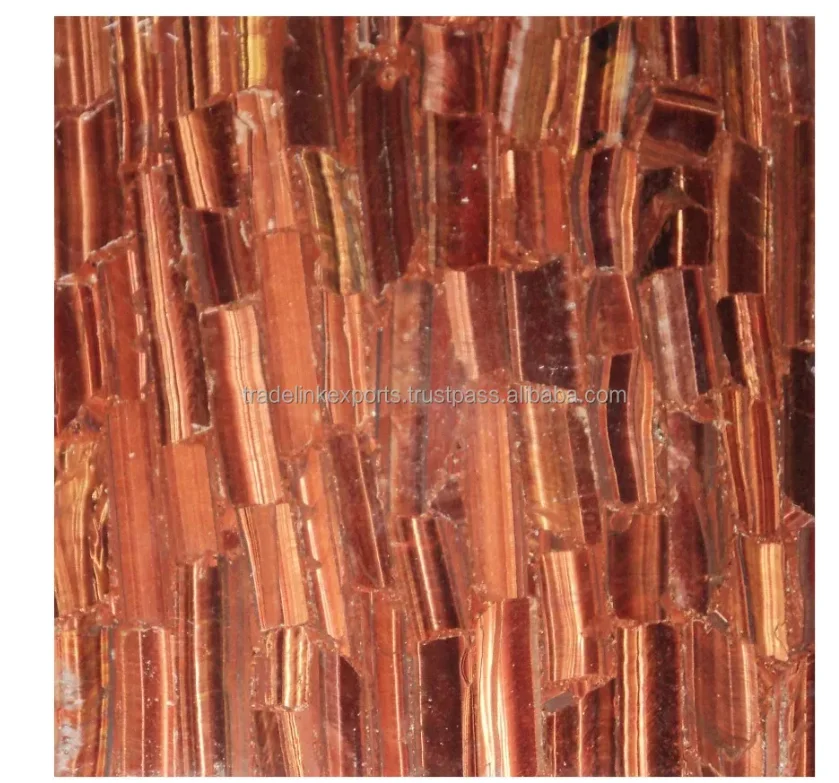 Red Tiger Eye Semi Precious Gemstone Wall Interior Tiles Exclusive Quality