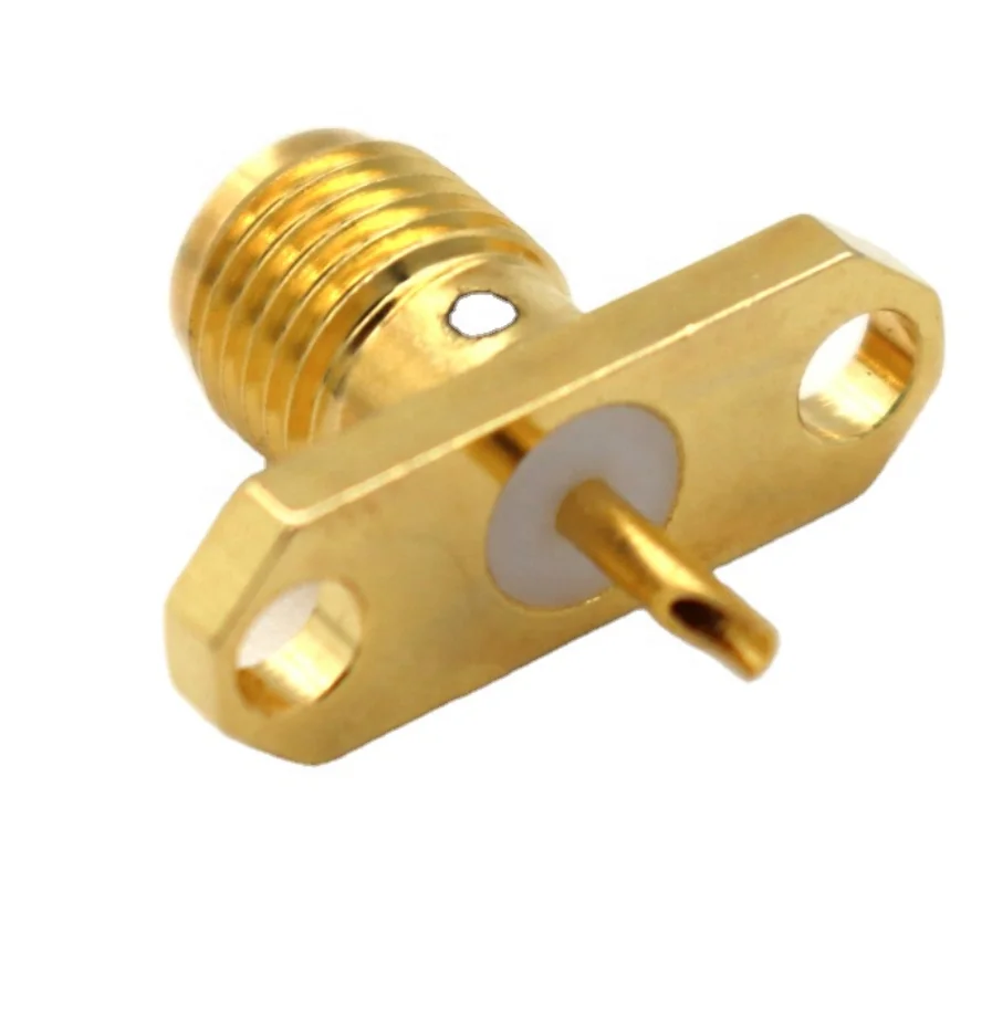 Gold plated SMA connector type interface edge mount 3.5 mm SMA pin panel mount connector PCB