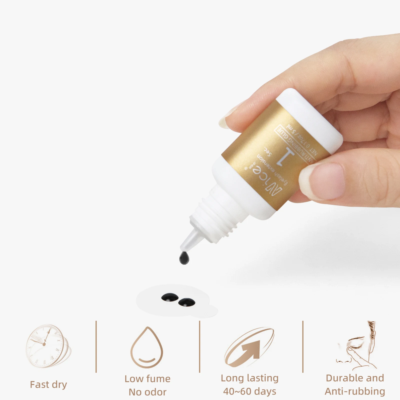 Wholesale 0.5-1 Sec Drying Time Professional Use Only Black Adhesive Extra Strong Eyelash Extension Glue