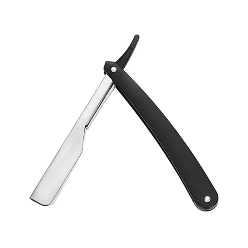 Steel Handle Straight Barber Edge Steel Razors Shaving Folding Razor Men Vintage Edge Metal Razor