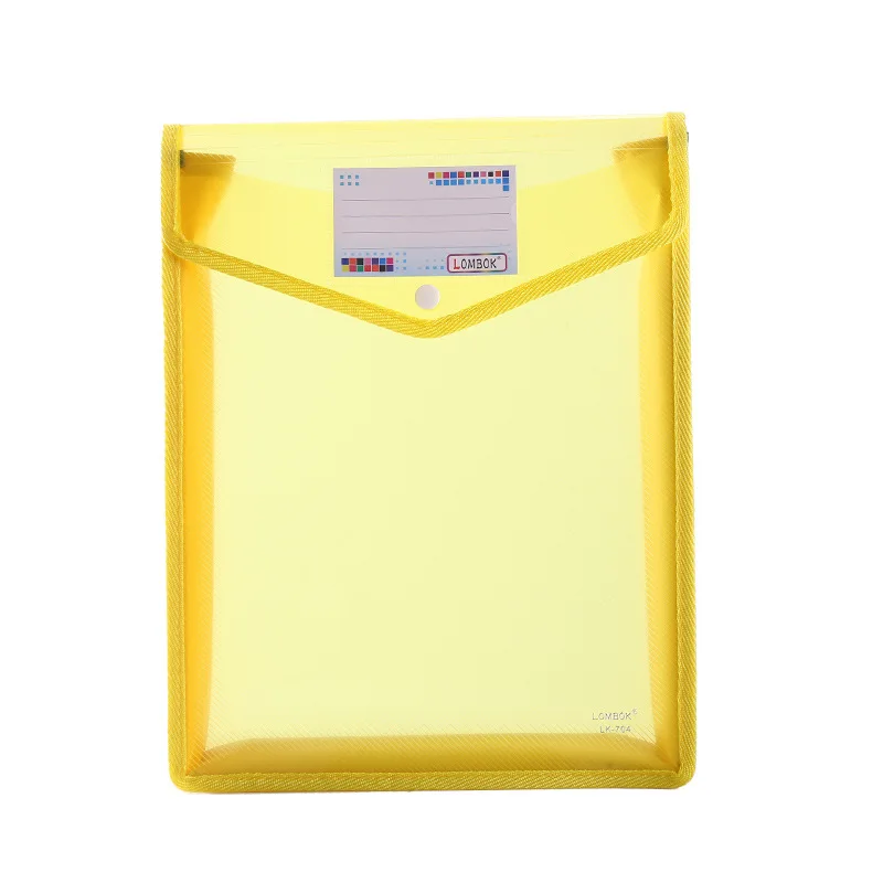 Large Capacity Premium Plastic A4 A5 Size PP PVC Document File Button Plastic Waterproof File Folder