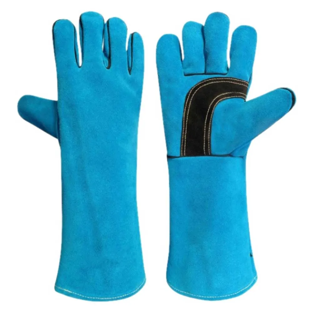 High Quality Cowhide Leather Aluminum Foil Welding Gloves for driving and construction heat resistant welder gloves