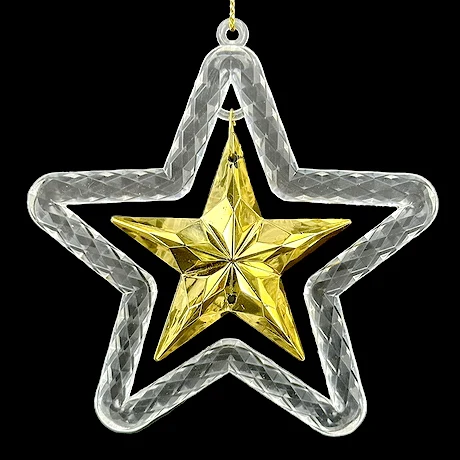 Christmas New Year Decoration Clear Acrylic Heart Frame with Bear Ornament