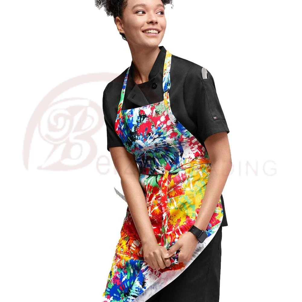 OEM Design Custom Logo Heat Resistant Aprons 2024 High Quality Chef Restaurant Aprons For Men And Women
