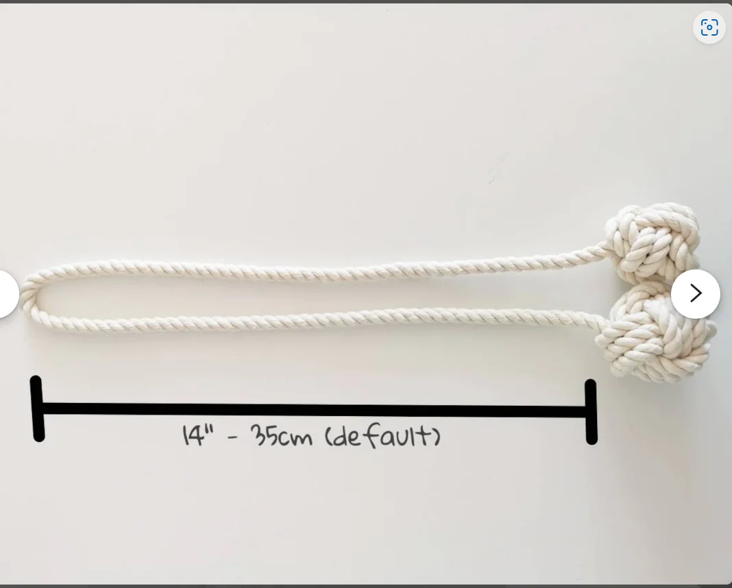 Set of 2 Macrame Curtain Tieback Marine Nautica Curtain Holdback Modern Window Treatment 100% Cotton Decor Gift for New Home