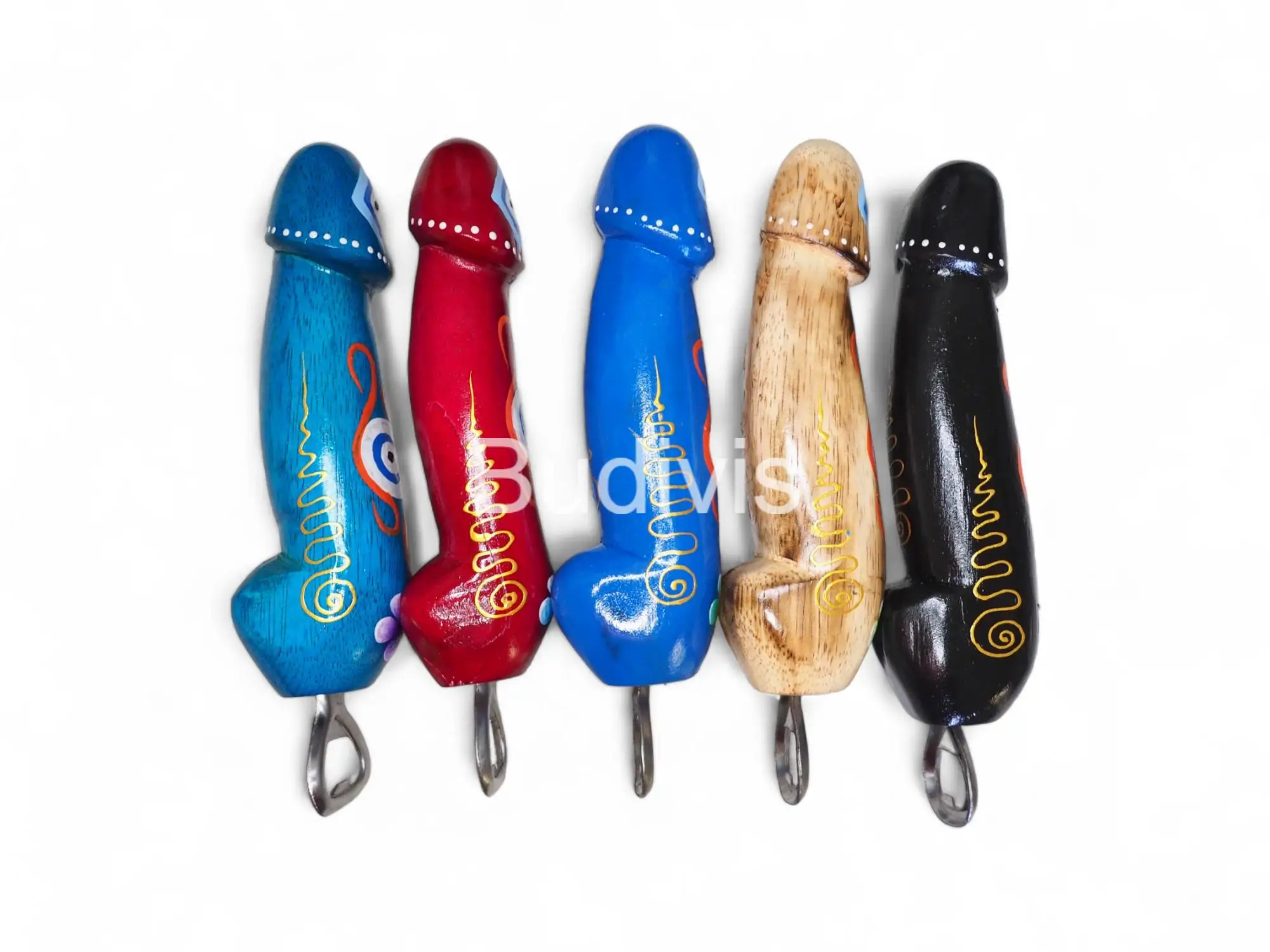 wholesale wooden bottle openers with unique design, hand made wooden penis bottle openers with custom painting accept
