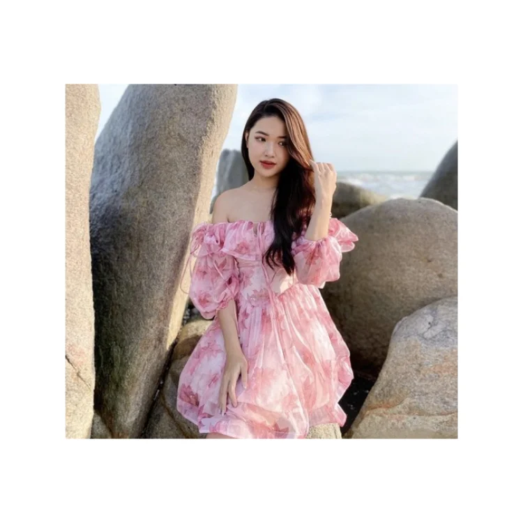 Summer Dress High Quality Sustainable For Women Clothing Beautiful Design Customized Color Vietnam Manufacturer