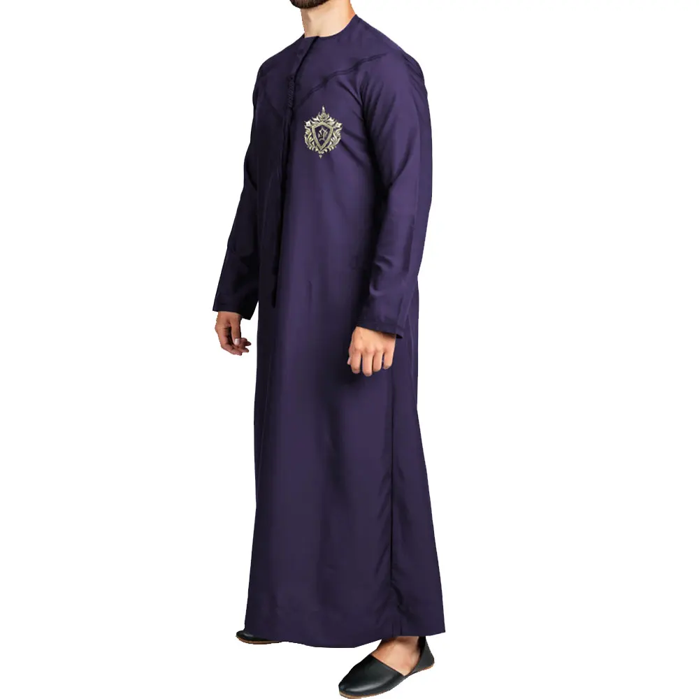 Modern 2024 Arabic Saudi Mens Thobes Daffah Manufacturer High Quality Solid Color Wholesale Jubbah