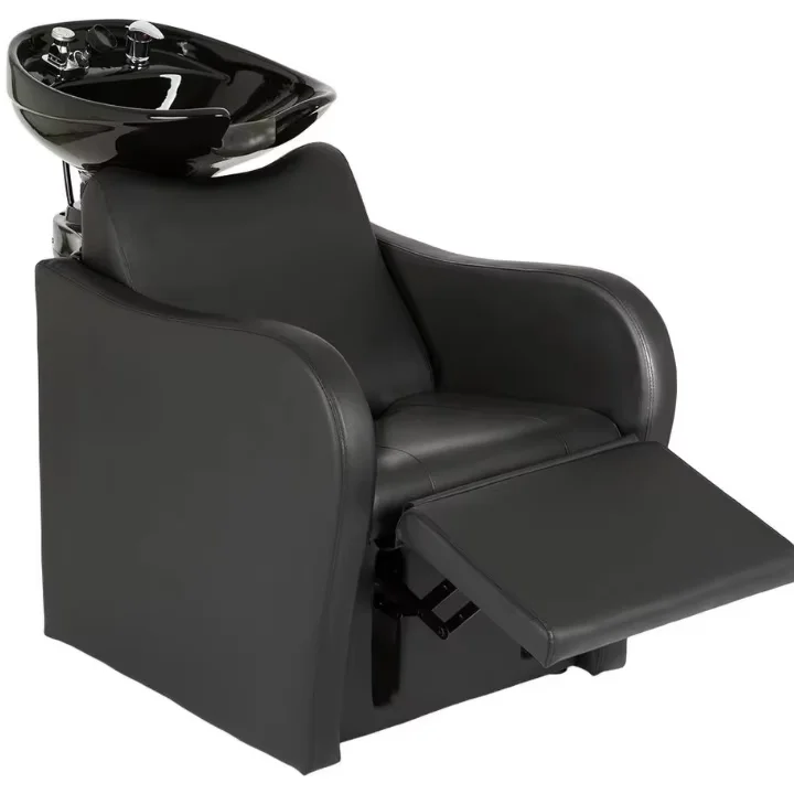 Luxury Modern Lexus Shampoo Bed Wooden Backwash Unit for Barber Shops and Beauty Salons Available in White Black Basin Colors