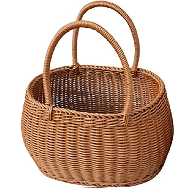 Hand oven Storage Basket Wicker Fruit Basket Decorative Tray Handmade rattan large Round Basket made from natural Rattan