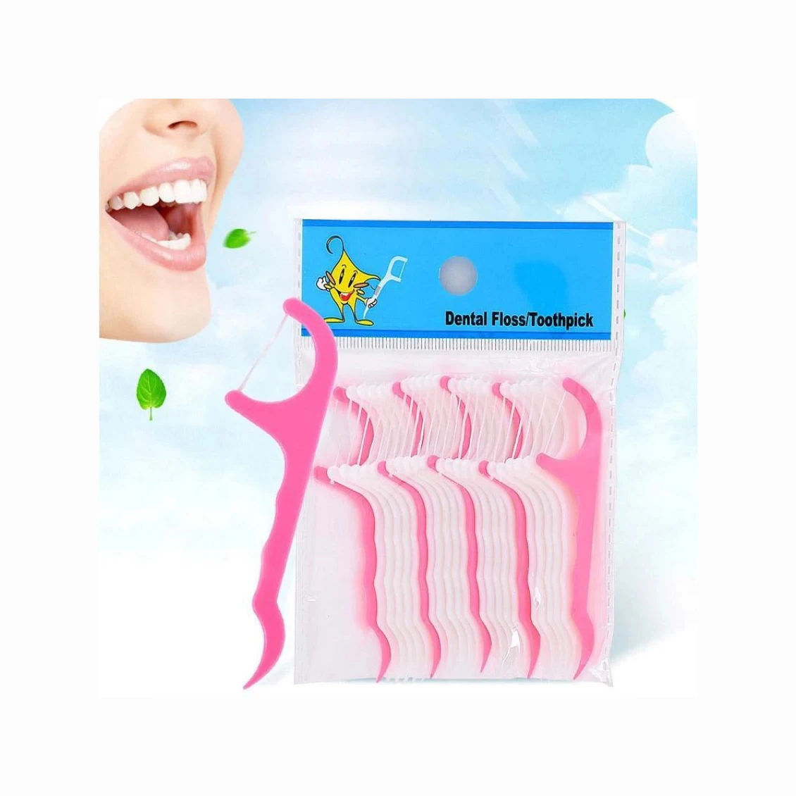 Biodegradable Toothpick Disposable Oral Bamboo Charcoal/Wooden/Wheat Straw/Plastic Flosser Stick Dental Tooth Floss Pick